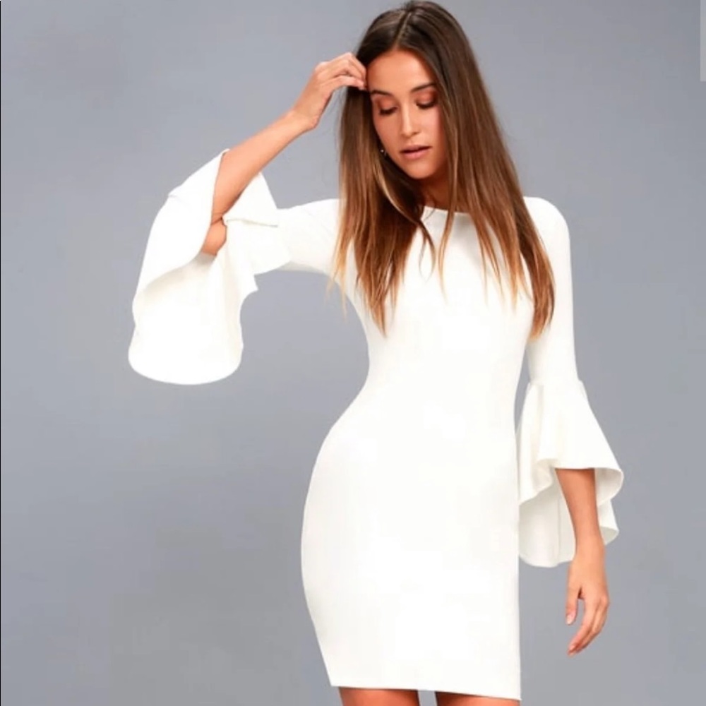 Gimme some flare ivory lulus dress